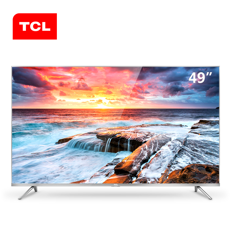 TCL 49A660U 49英寸4K金属纤薄64位30核HDR LED液晶平板电视（银） 